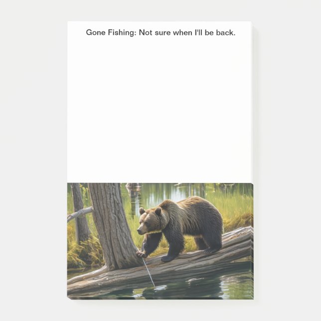 Gone Fishing Post-it Notes (Front)