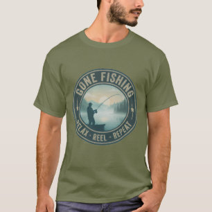 Gone Fishing Relax Reel Repeat Dad Fishing Gift T-Shirt