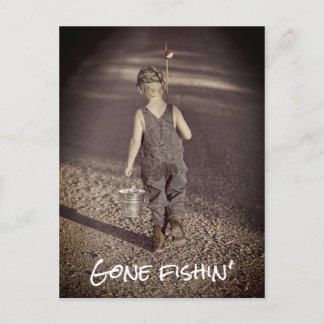 Gone Fishing Retirement Announcement Postcard