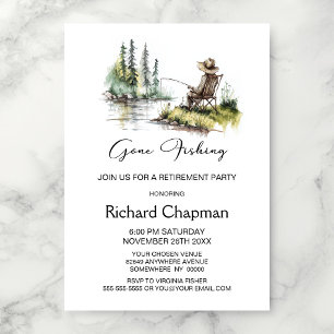 Gone Fishing Retirement Party Invitation