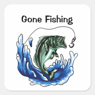Gone Fishing   Square Sticker