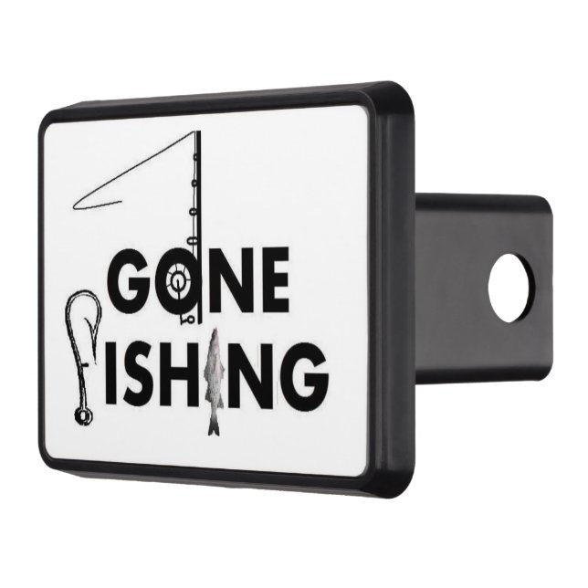 ***GONE FISHING*** SUPER COOL TRAILER HITCH COVER (Left)
