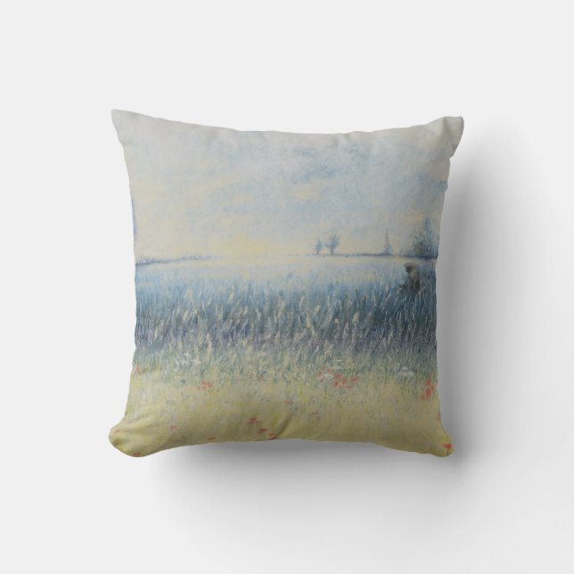 Gone Fishing Throw Pillow (Front)
