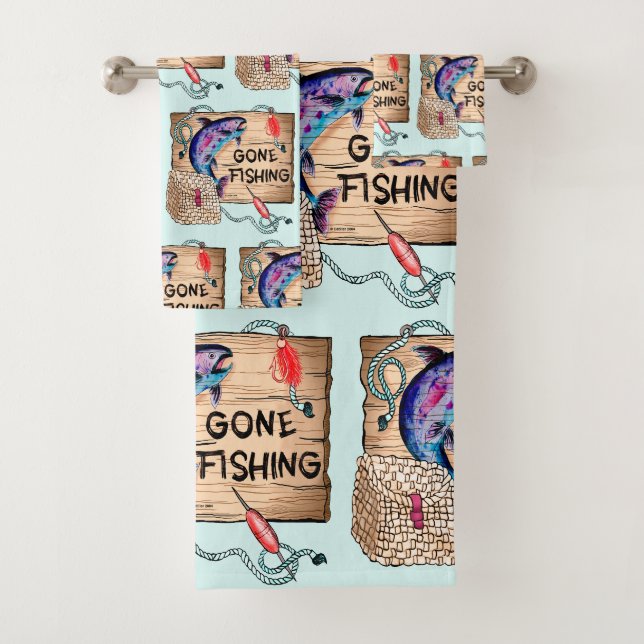 Gone Fishing towel  set (Insitu)