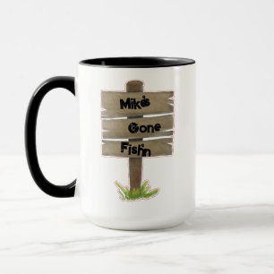 "Gone Fish'n" Personalized Coffee Mug