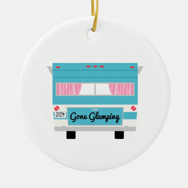 Gone Glamping Ceramic Ornament (Front)