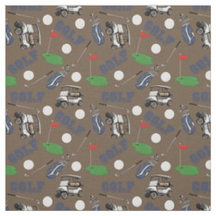 Gone Golfing on Brown Fabric
