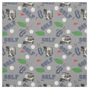 Gone Golfing on Grey Fabric