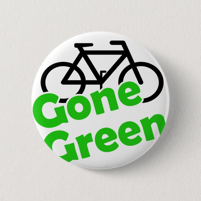 gone green bicycle 2 inch round button (Front)