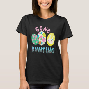 Gone Hunting Leopard Love Bunny Easter Eggs Funny  T-Shirt