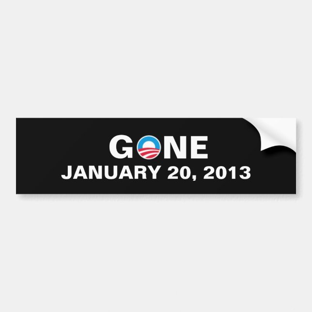 GONE JANUARY 20, 2013 BUMPER STICKER (Front)