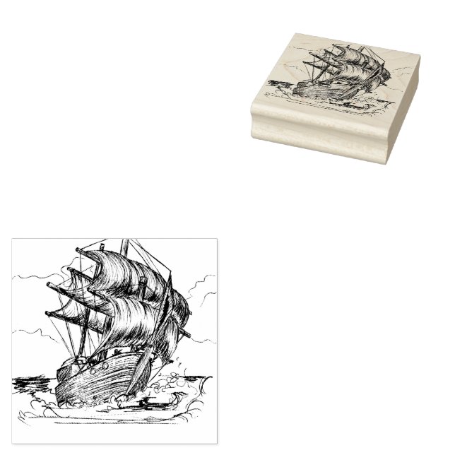Gone Sailing Rubber Stamp (Stamped)