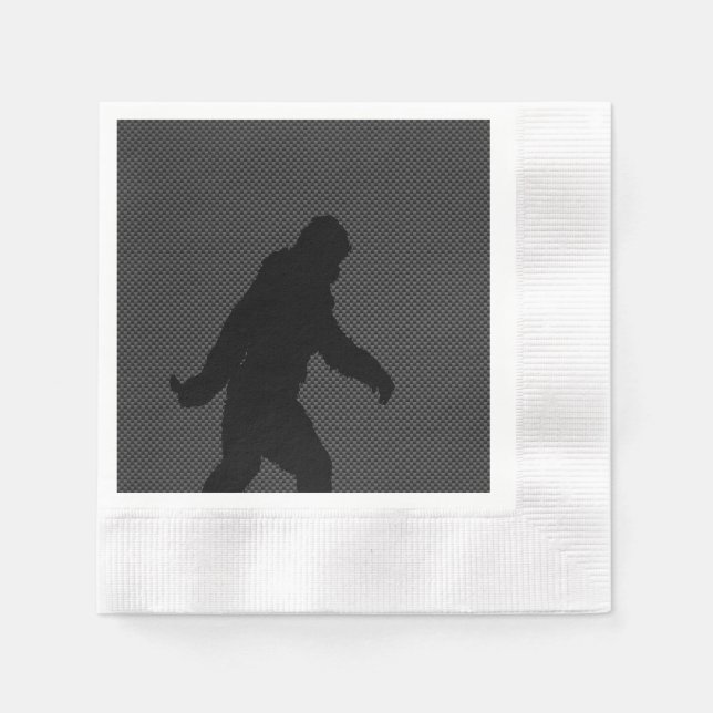 Gone Squatchin Bigfoot Carbon Fibre Print Napkin (Front)