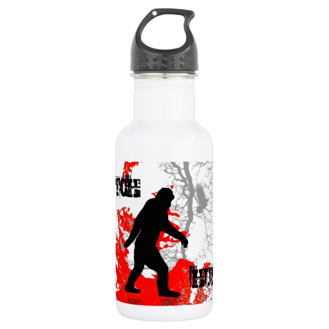 Gone Squatchin, black bigfoot 532 Ml Water Bottle (Front)