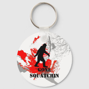 Gone Squatchin, black bigfoot Keychain