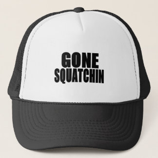 Gone Squatchin Black Logo Trucker Hat