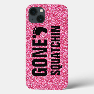 GONE SQUATCHIN BLACK PINK GLITTER PHOTO iPhone 13 CASE