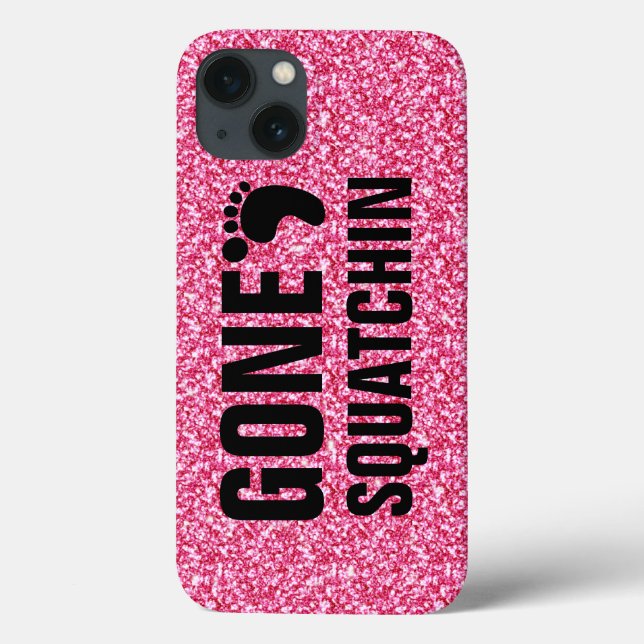 GONE SQUATCHIN BLACK PINK GLITTER PHOTO Case-Mate iPhone CASE (Back)