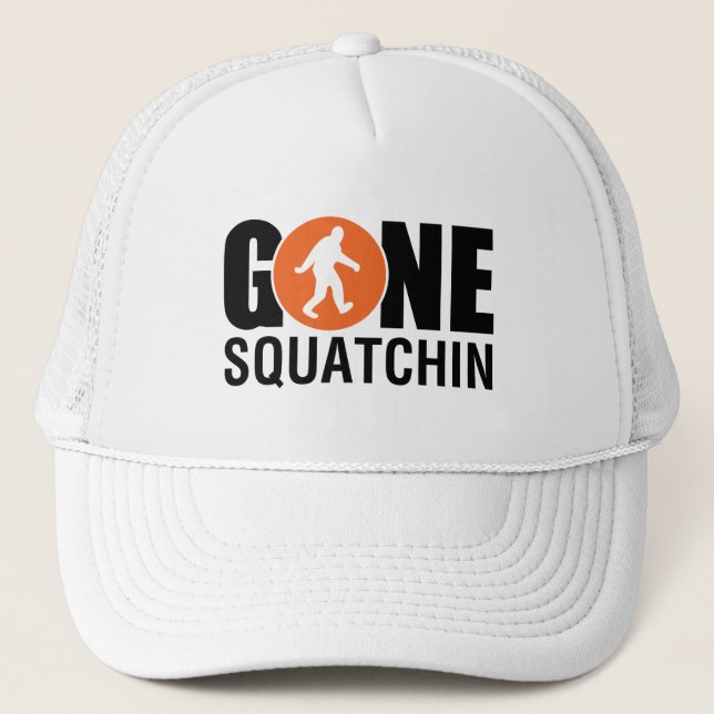 Gone Squatchin Blue Trucker Hat (Front)