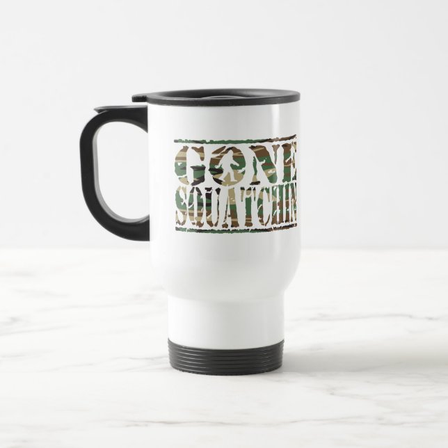 GONE SQUATCHIN CAMO TRAVEL MUG (Left)