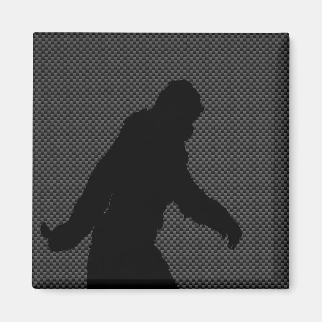 Gone Squatchin Charcoal Carbon Fibre Print Magnet (Front)