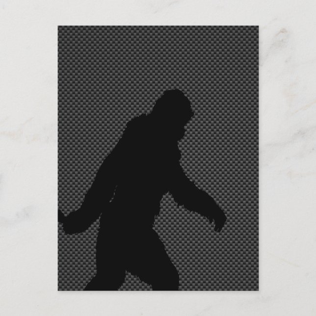 Gone Squatchin Charcoal Carbon Fibre Print Postcard (Front)