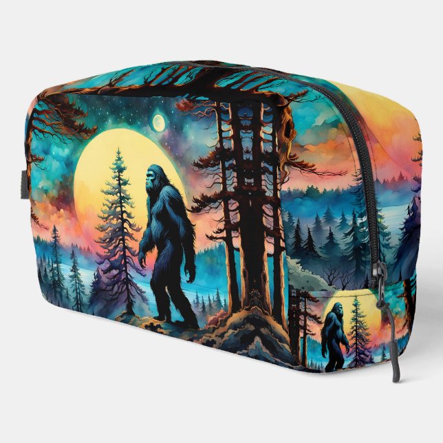 Gone Squatchin' Colourful Sasquatch Landscape Dopp Kit (Right Corner)