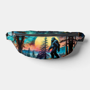 Gone Squatchin' Colourful Sasquatch Landscape Fanny Pack