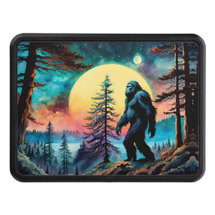 Gone Squatchin' Colourful Sasquatch Landscape Trailer Hitch Cover