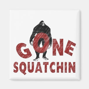 Gone Squatchin - Crayon Style Squatcher Magnet