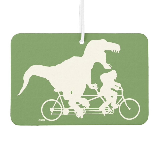 Gone Squatchin cycling with T-rex Car Air Freshener (Front)