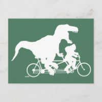 Gone Squatchin cycling with T-rex