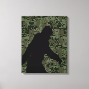 Gone Squatchin For on Olive Digital Camouflage Canvas Print