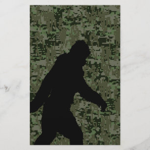 Gone Squatchin For on Olive Digital Camouflage Stationery