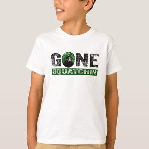 Gone Squatchin (Green) Grunge Squatch T-Shirt