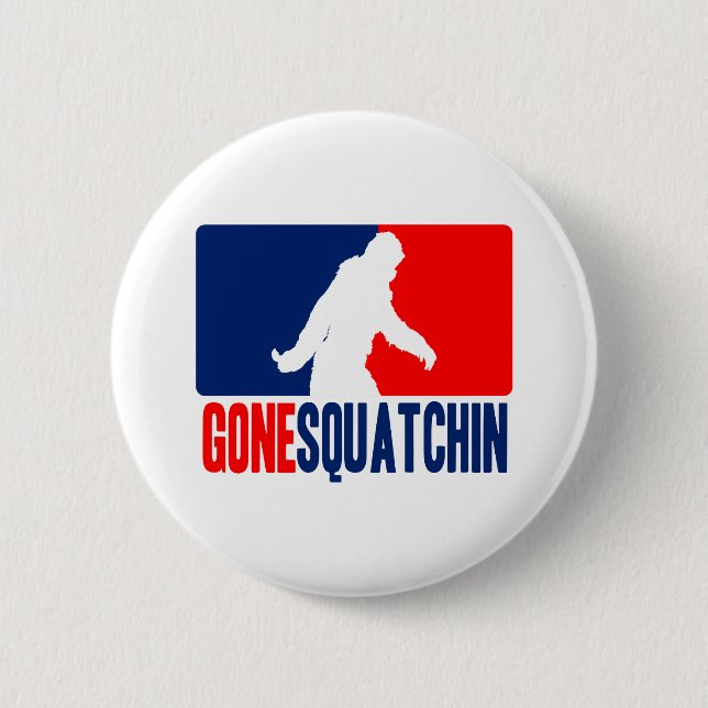 Gone Squatchin League Style 2 Inch Round Button (Front)