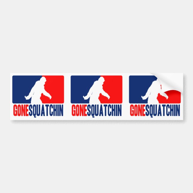 Gone Squatchin League Style Bumper Sticker (Front)