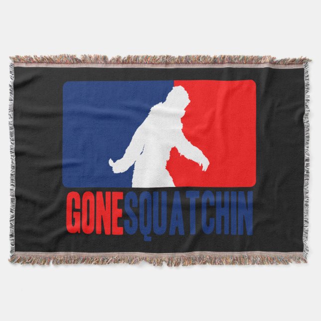Gone Squatchin League Style Throw Blanket (Front)