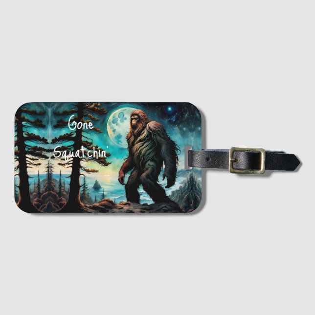 Gone Squatchin' Living Large Sasquatch  Luggage Tag (Front Horizontal)