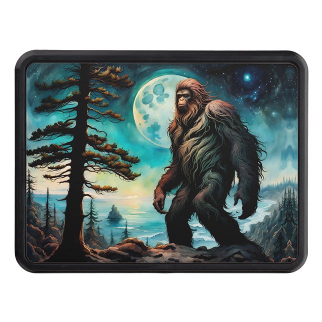 Gone Squatchin' Living Large Sasquatch  Trailer Hitch Cover (Front)