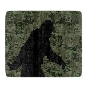 Gone Squatchin Silhouette on Digital Camouflage Cutting Board