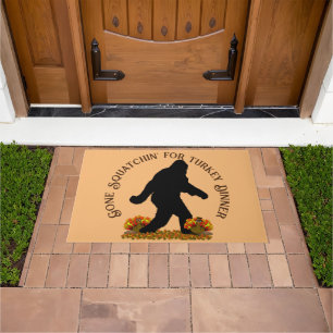 Gone Squatchin' Thanksgiving Doormat