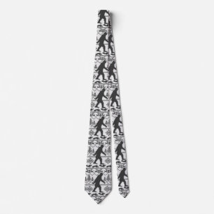 Gone Squatchin Ugly Christmas Sweater Knit Style Tie