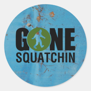 Gone Squatchin Vintage Classic Round Sticker