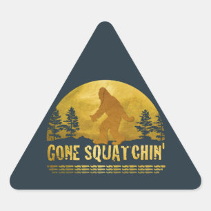 Gone Squatchin' (vintage sunset) Triangle Sticker
