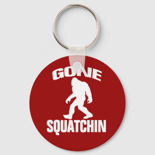Gone Squatchin - White and Red Keychain