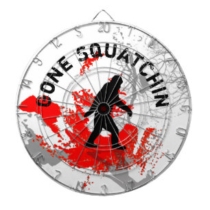 Gone Squatchin with black Bigfoot dartboard