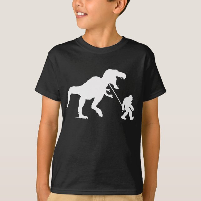 Gone Squatchin with T-rex T-Shirt (Front)