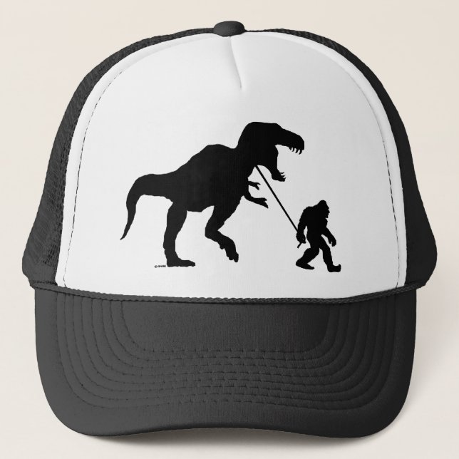 Gone Squatchin with T-rex Trucker Hat (Front)