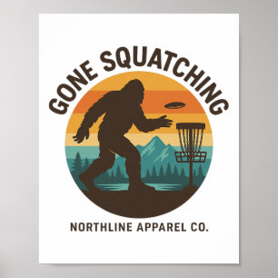 Gone Squatching Disc Golf Sunset Poster